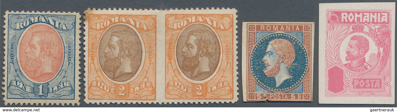 Rumänien: 1872/1926, Imperfs/Proofs/Essays, Assortment Of Apprx. 35 Pieces Of Various Issues. - Oblitérés