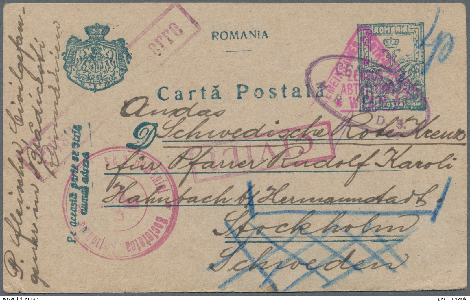 Rumänien: 1877/1950 (ca.), mostly used stationery inc. uprates (ca. 42) or covers (18); german occup