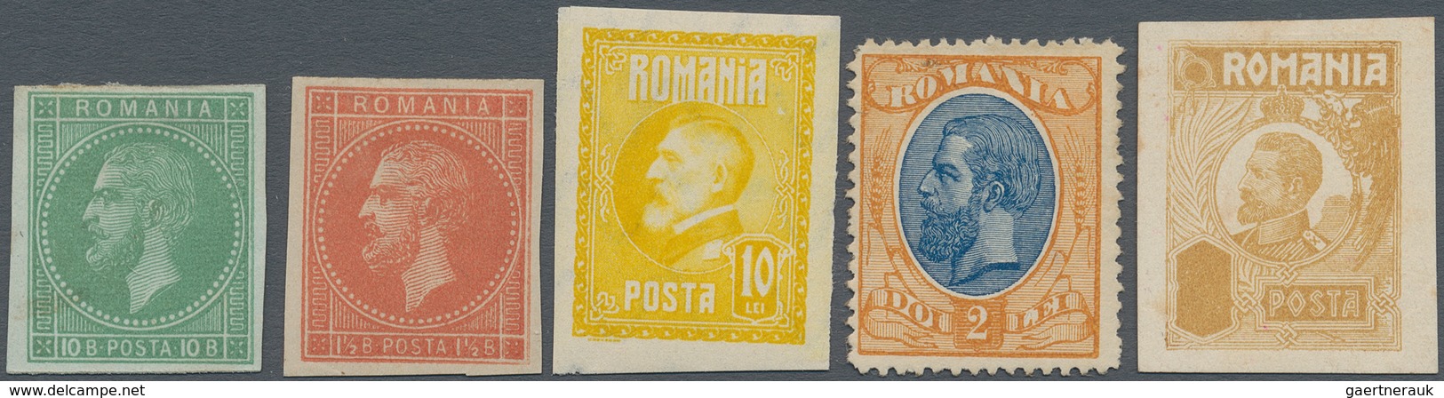 Rumänien: 1879/1935, Imperfs/Proofs/Essays, Assortment Of Apprx. 40 Pieces Of Various Issues. - Oblitérés