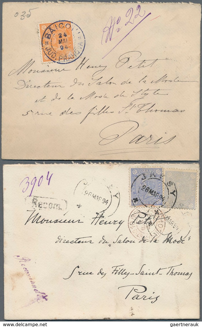 Rumänien: 1891-1900 Group Of 14 Covers To PARIS, Sent From Various Post Offices In Romania, Mostly D - Used Stamps
