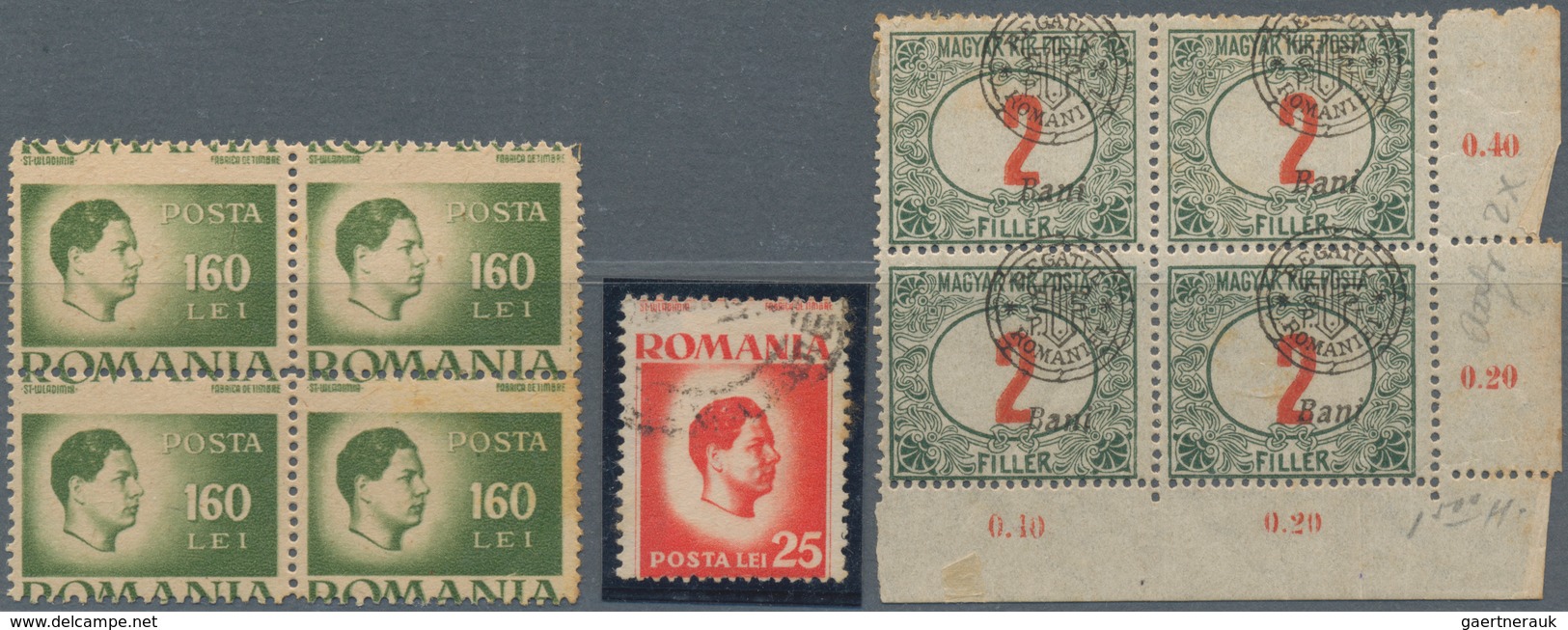 Rumänien: 1910/1950 (ca.), Lot Of 25 Stamps Showing Particularities Like Misperforations, Shifted Su - Used Stamps