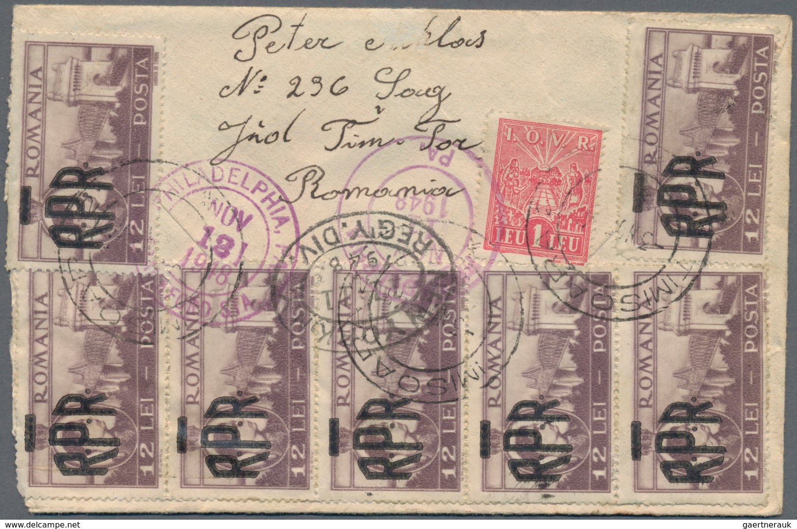 Rumänien: 1945/1965, holding of apprx. 137 covers/cards showing an attractive range of interesting f