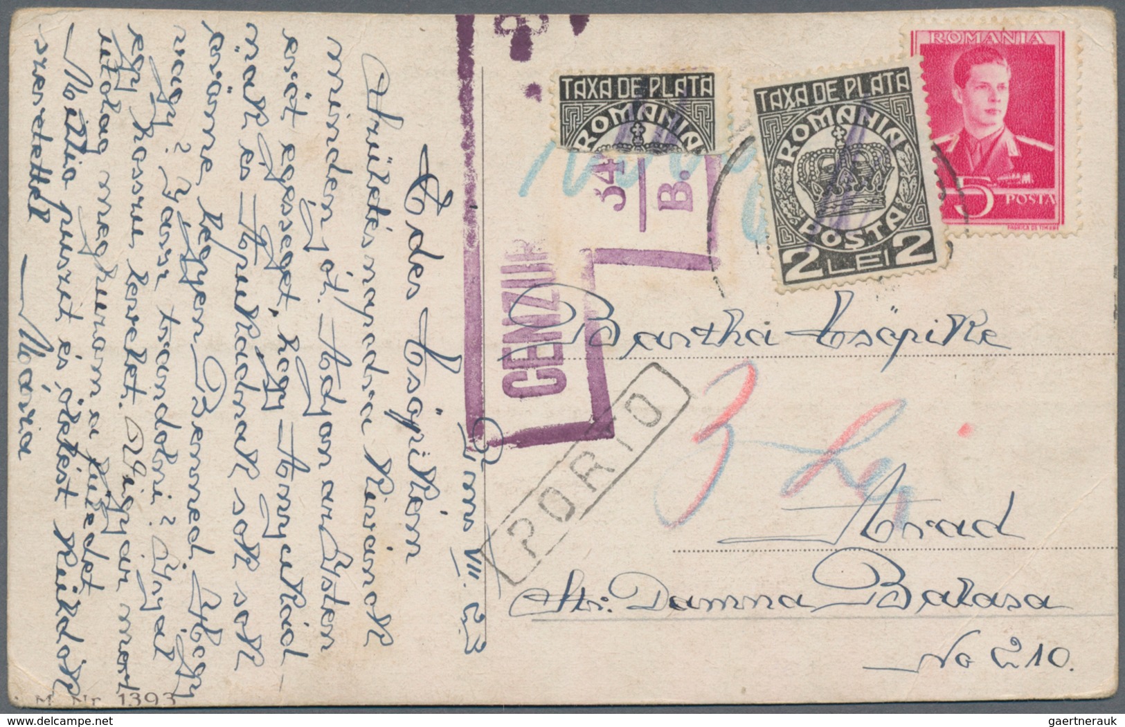 Rumänien - Portomarken: 1882/1940, assortment of apprx. 54 insufficiently paid covers/cards and bear