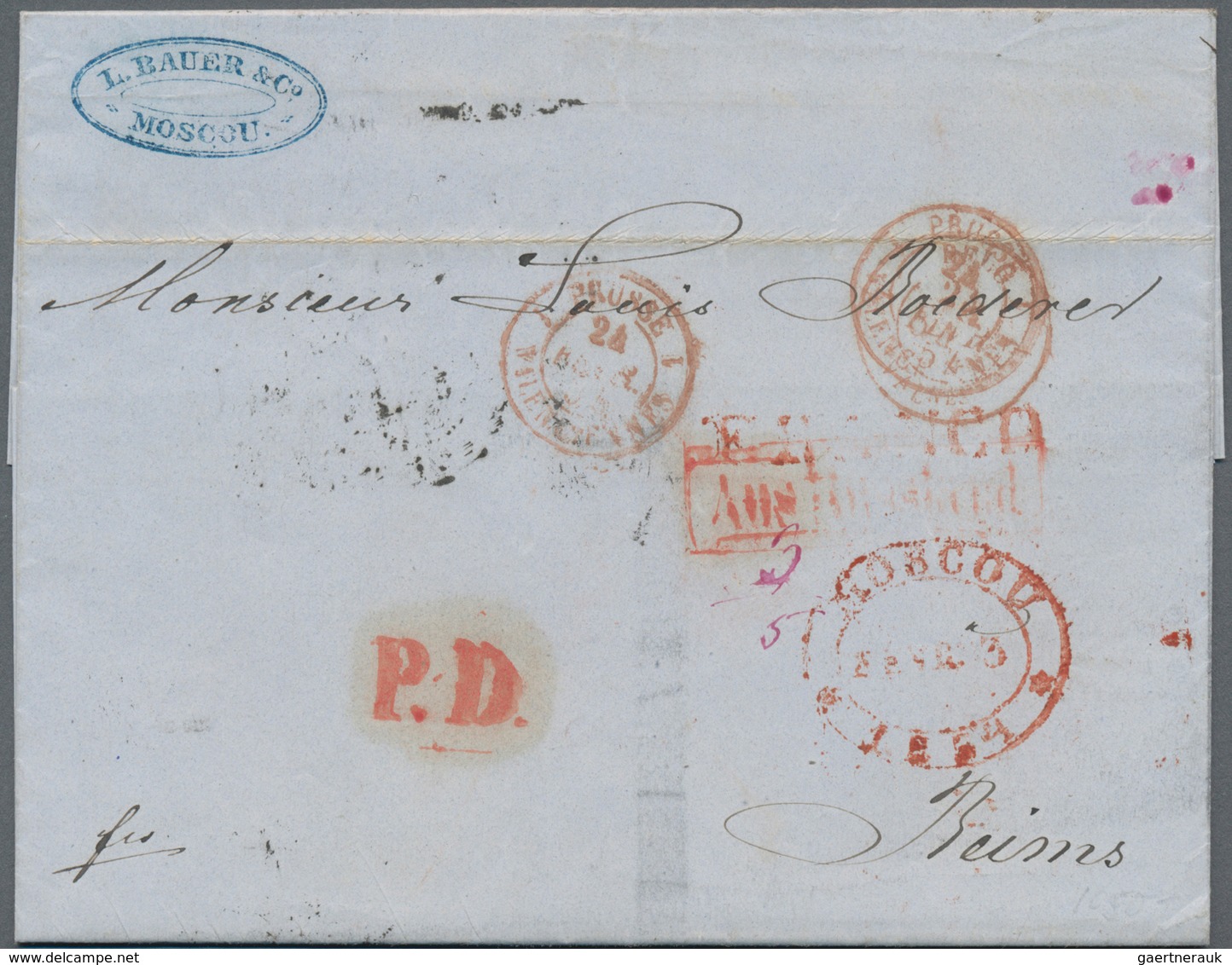Russland: 1841/1922, Covers And Stationery Inc. Prephilately (27, All To France With Prussia Transit - Briefe U. Dokumente