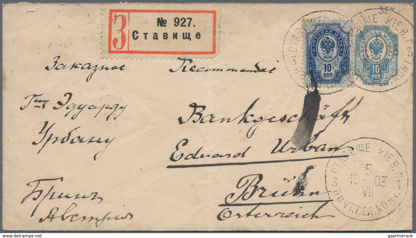 Russland: 1841/1922, covers and stationery inc. prephilately (27, all to France with Prussia transit
