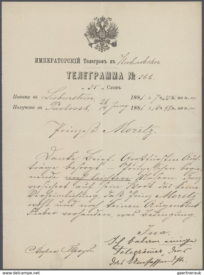 Russland: 1851/1916 Amazing Collection Of 67!!! Telegrams And Telegram Receipts From Many Different - Briefe U. Dokumente