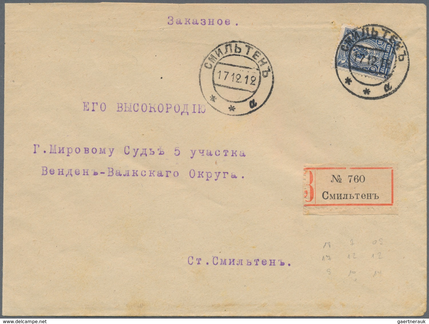 Russland: 1860/1917 fantastic collection of the postal history of the Baltic States of the Tsarist p