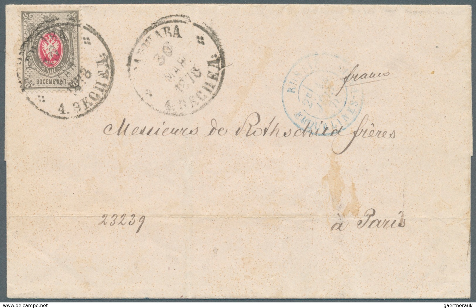 Russland: 1865-1905, Interessantes Lot Von 7 Briefen, Dabei 2 Briefe An Die Gebrüder Rothschild In P - Covers & Documents