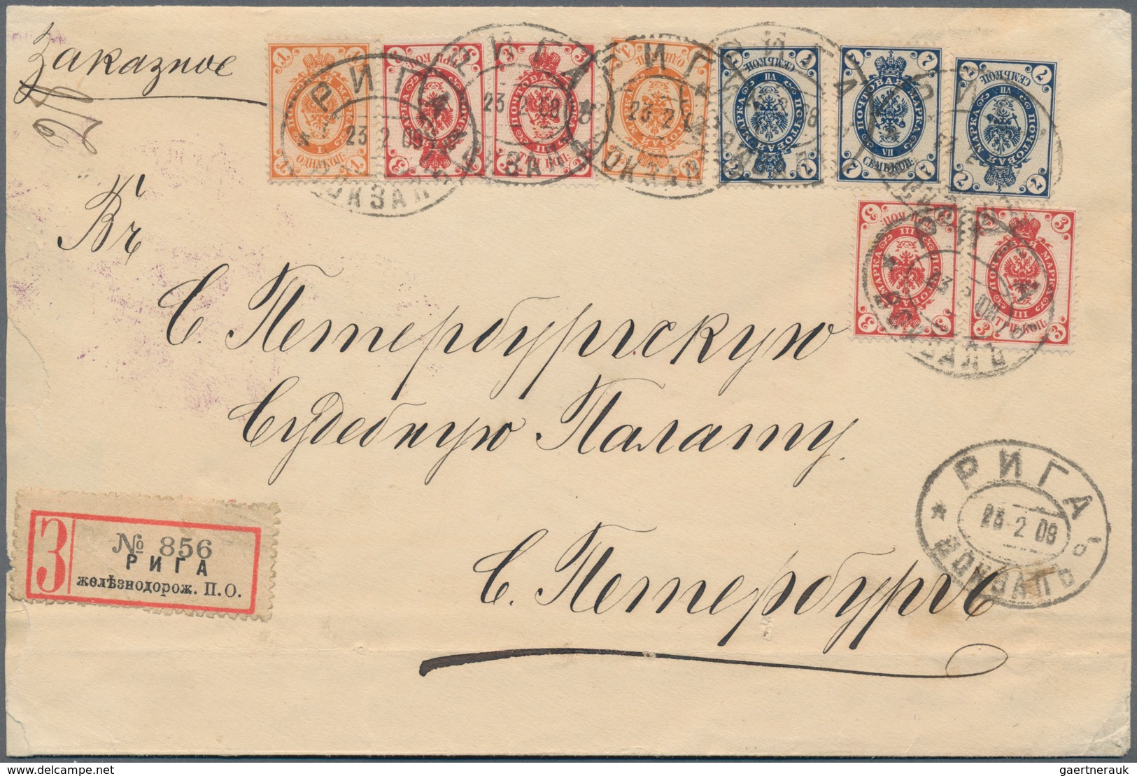 Russland: 1903/17 Eight Registered Letters From Riga, All From The Railway Station Post Office, Four - Covers & Documents