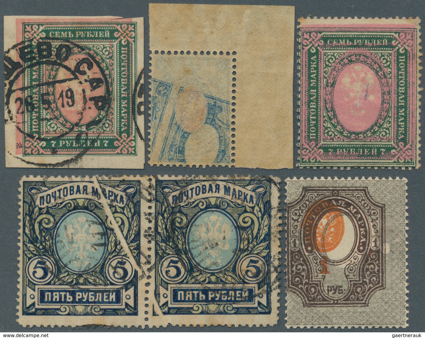 Russland: 1910/1922 (ca.), Assortment Of Apprx. 80 Stamps (few With Toning) Showing Varieties Like O - Lettres & Documents