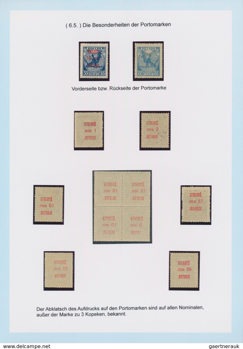 Russland: 1924/25 amazing and highly specialized collection of postage due stamps of all three issue