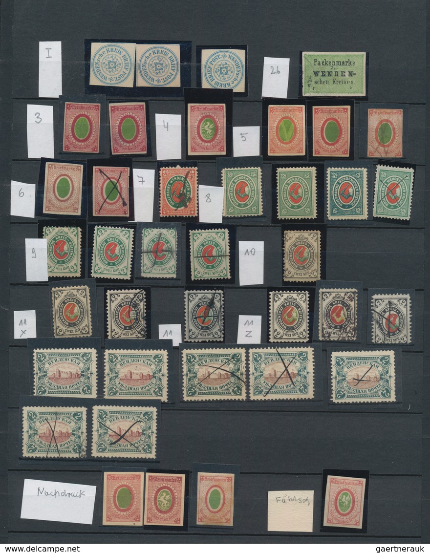 Russland - Wendensche Kreispost: 1862/1901, Specialised Assortment Of 35 Stamps Plus One Cover, Slig - Other & Unclassified