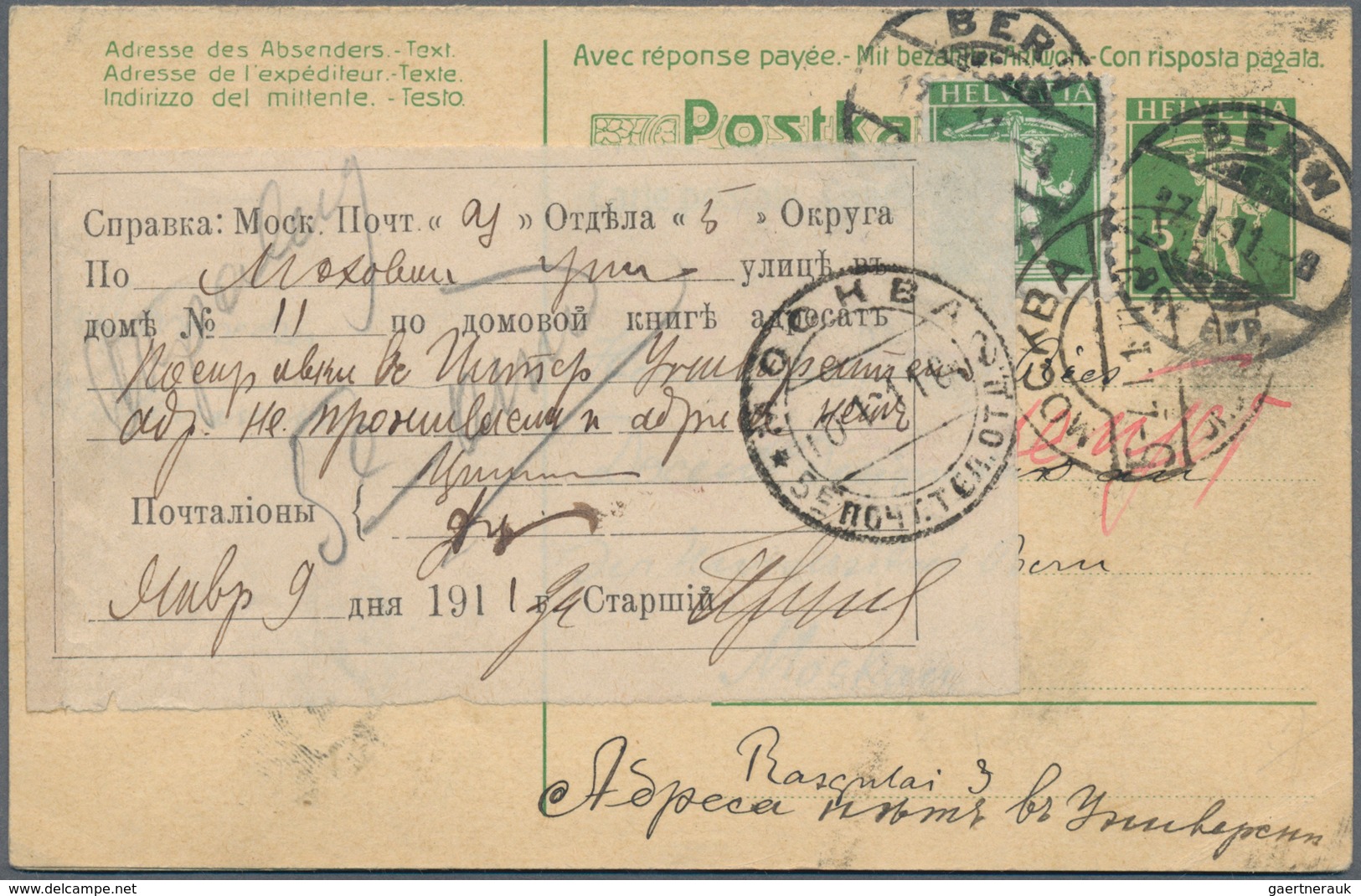 Russland - Ganzsachen: 1855/1916 ca. 93 postal stationery cards (incl. preprinted cards) and envelop