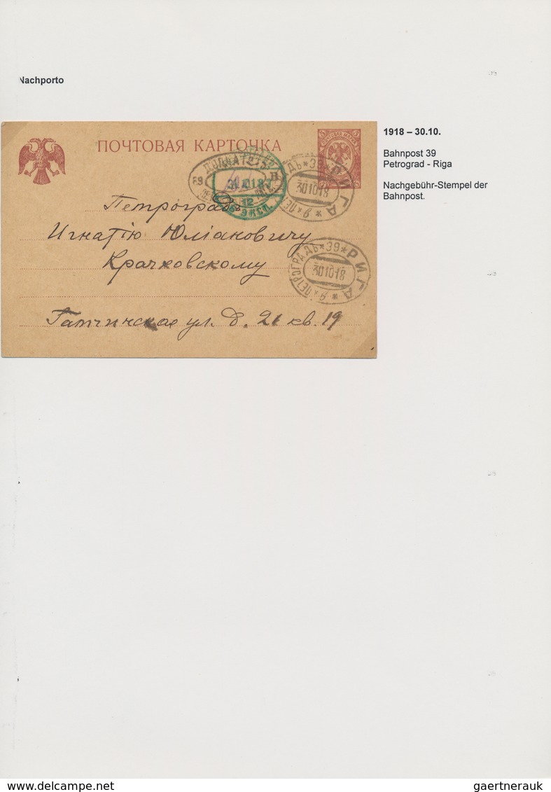 Russland - Nachporto-Belege: 1848/1960 (ca.) Amazing Invaluable Exhibition Collection Of Russian Pos - Otros & Sin Clasificación