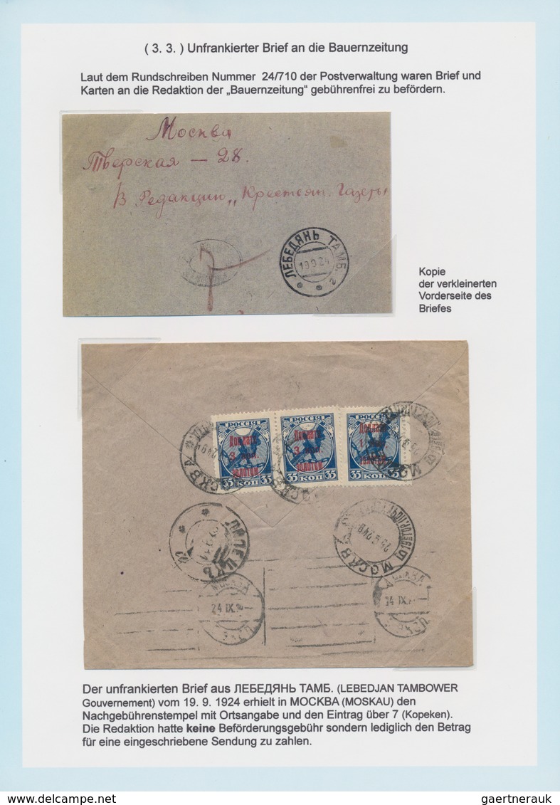 Russland - Nachporto-Belege: 1848/1960 (ca.) Amazing Invaluable Exhibition Collection Of Russian Pos - Other & Unclassified