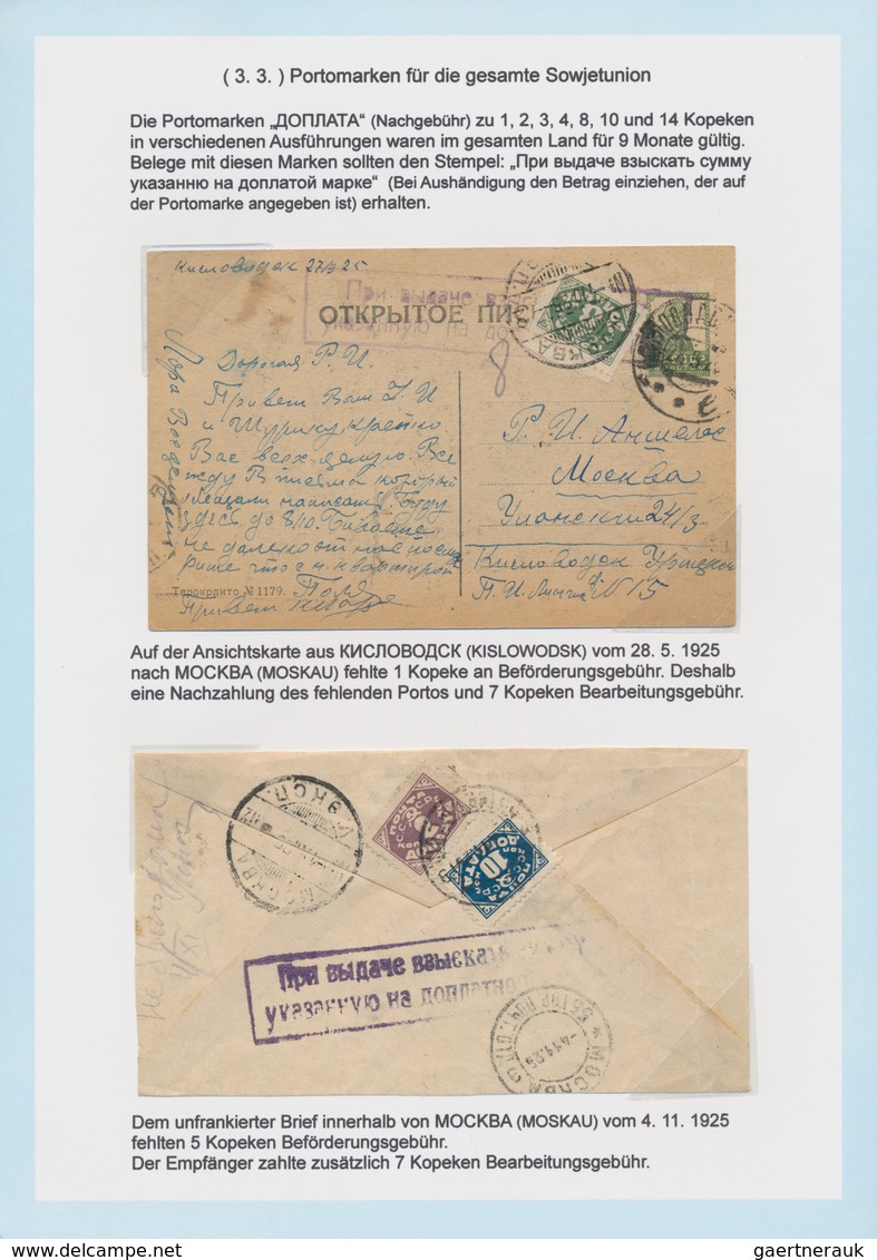 Russland - Nachporto-Belege: 1848/1960 (ca.) amazing invaluable exhibition collection of Russian pos