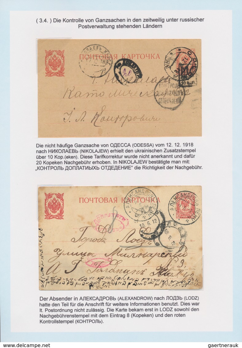 Russland - Nachporto-Belege: 1848/1960 (ca.) amazing invaluable exhibition collection of Russian pos