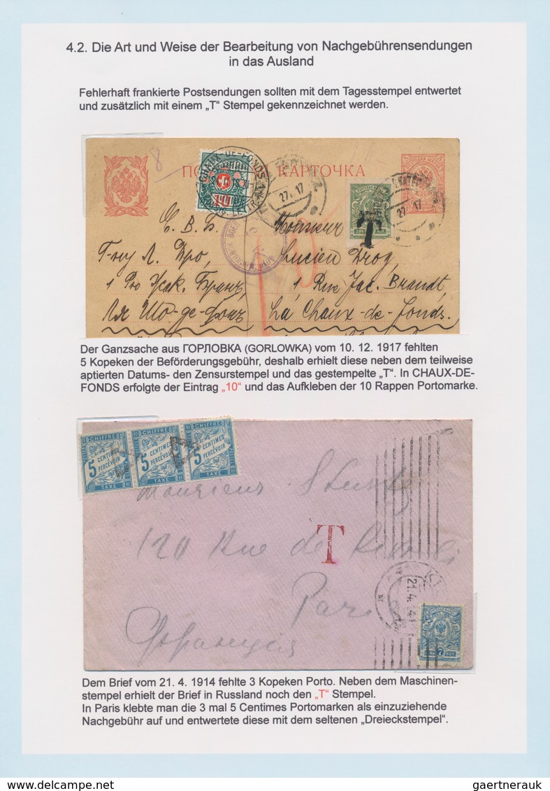 Russland - Nachporto-Belege: 1848/1960 (ca.) amazing invaluable exhibition collection of Russian pos