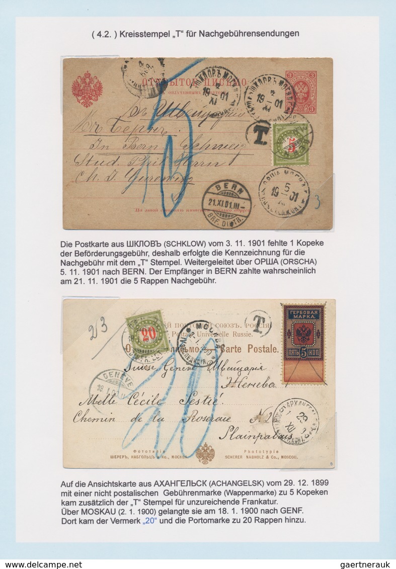 Russland - Nachporto-Belege: 1848/1960 (ca.) amazing invaluable exhibition collection of Russian pos