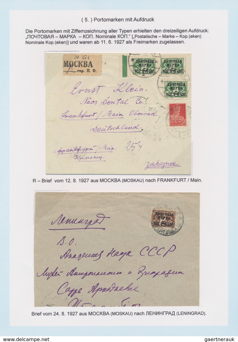 Russland - Nachporto-Belege: 1848/1960 (ca.) amazing invaluable exhibition collection of Russian pos