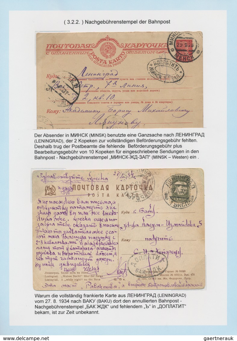 Russland - Nachporto-Belege: 1848/1960 (ca.) amazing invaluable exhibition collection of Russian pos