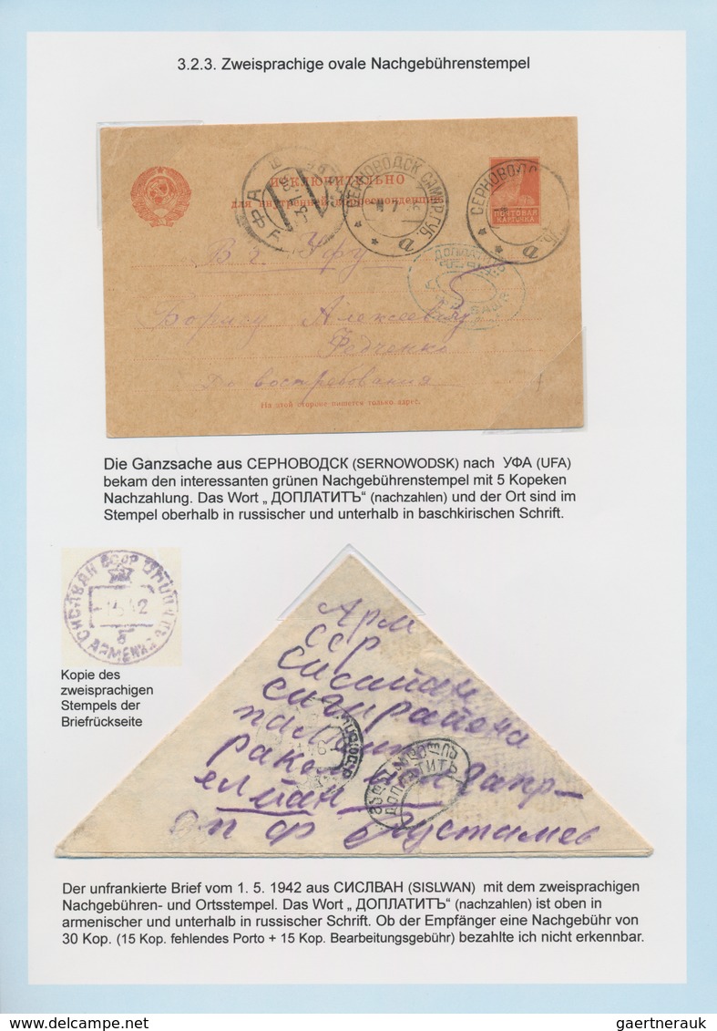 Russland - Nachporto-Belege: 1848/1960 (ca.) amazing invaluable exhibition collection of Russian pos