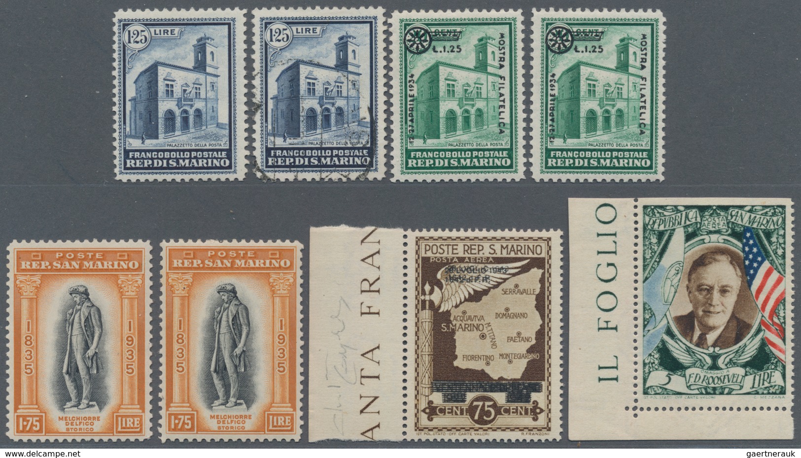 San Marino: 1877/1972 (ca.), Duplicates On Stockcards With Many Complete Sets Incl. Better Issues So - Oblitérés