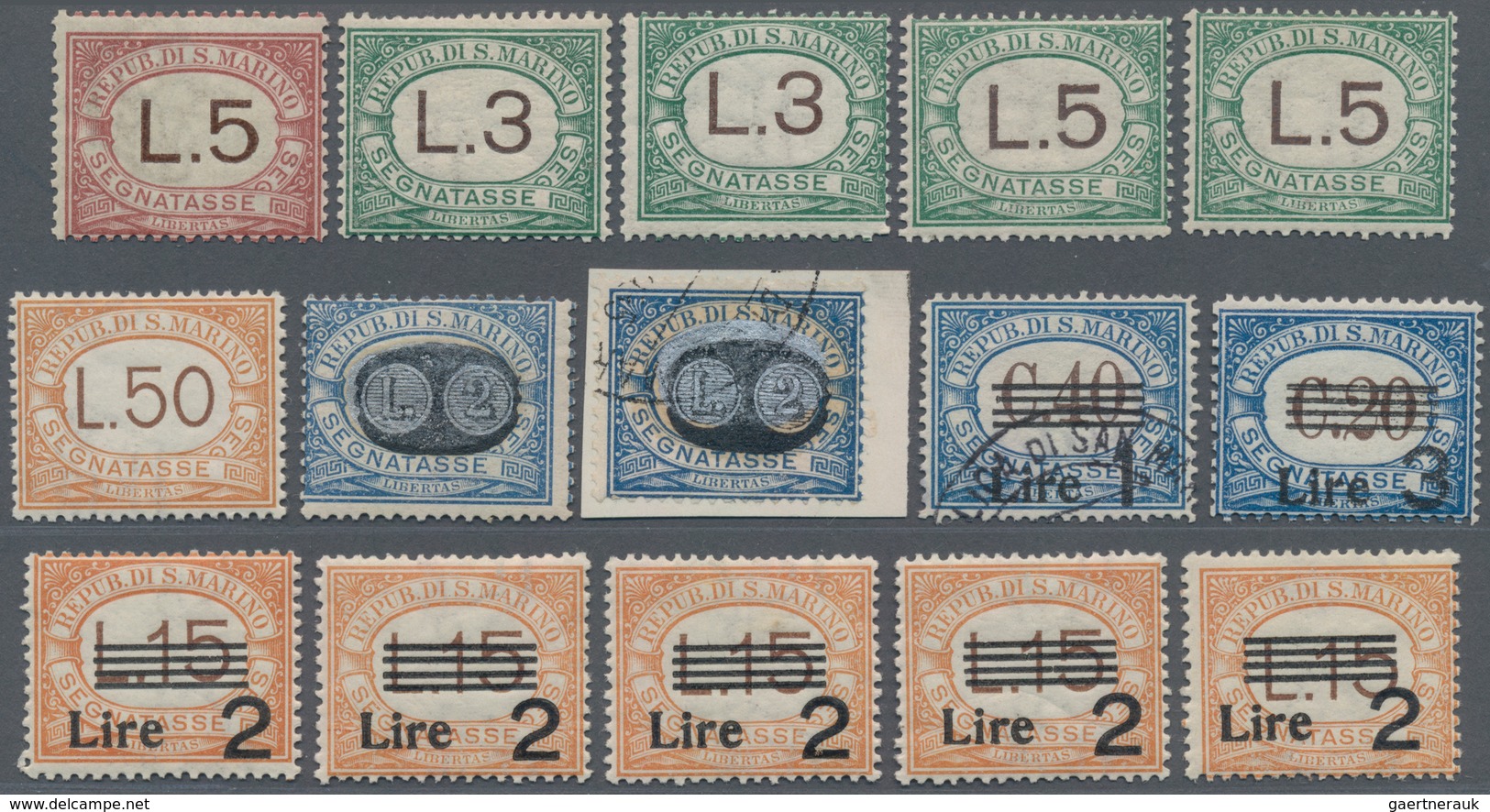 San Marino - Portomarken: 1897/1943 (ca.), Duplicates On Stockcards With Many Better Issues Incl. Su - Portomarken