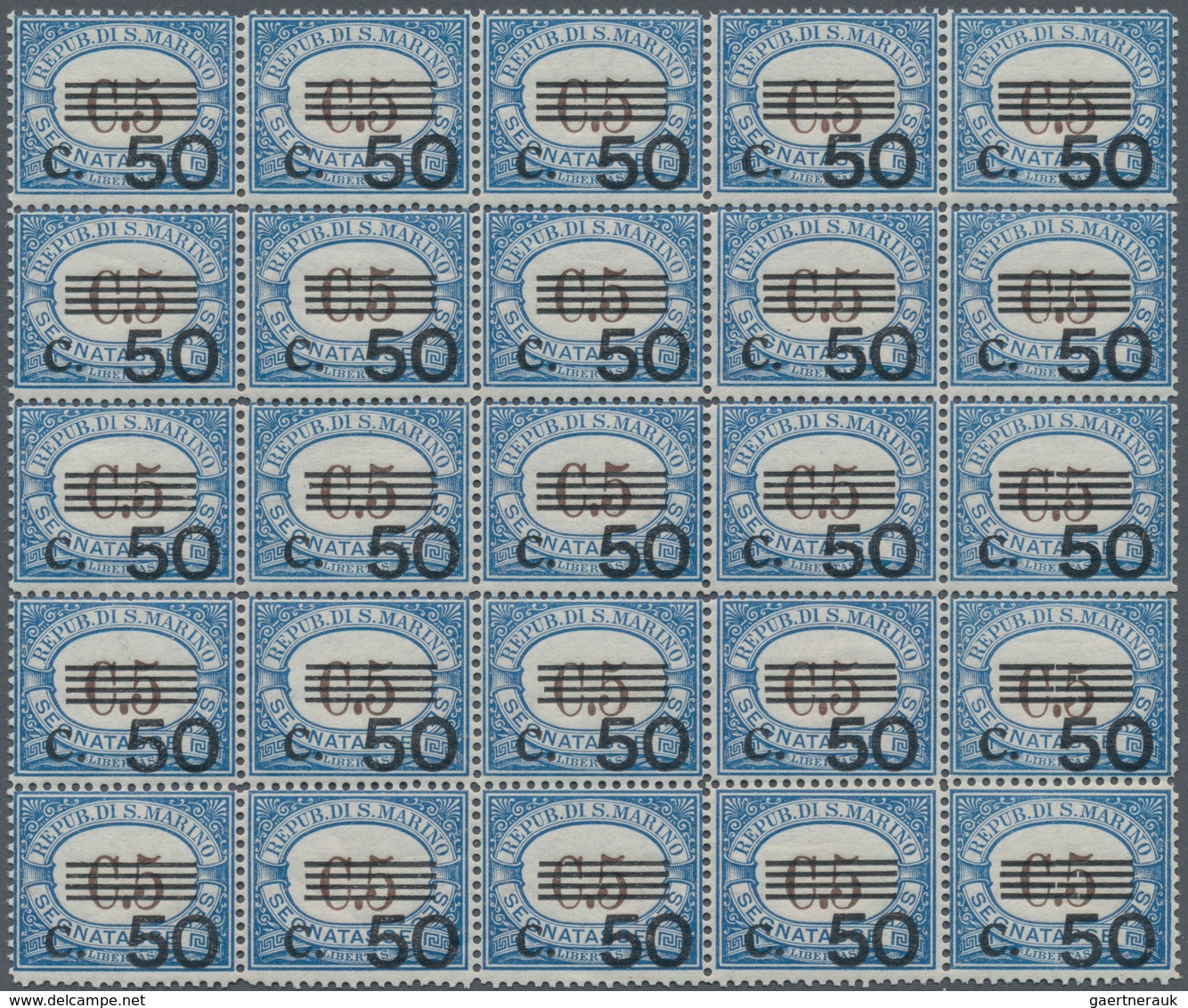 San Marino - Portomarken: 1897/1943 (ca.), Duplicates On Stockcards With Many Better Issues Incl. Su - Postage Due