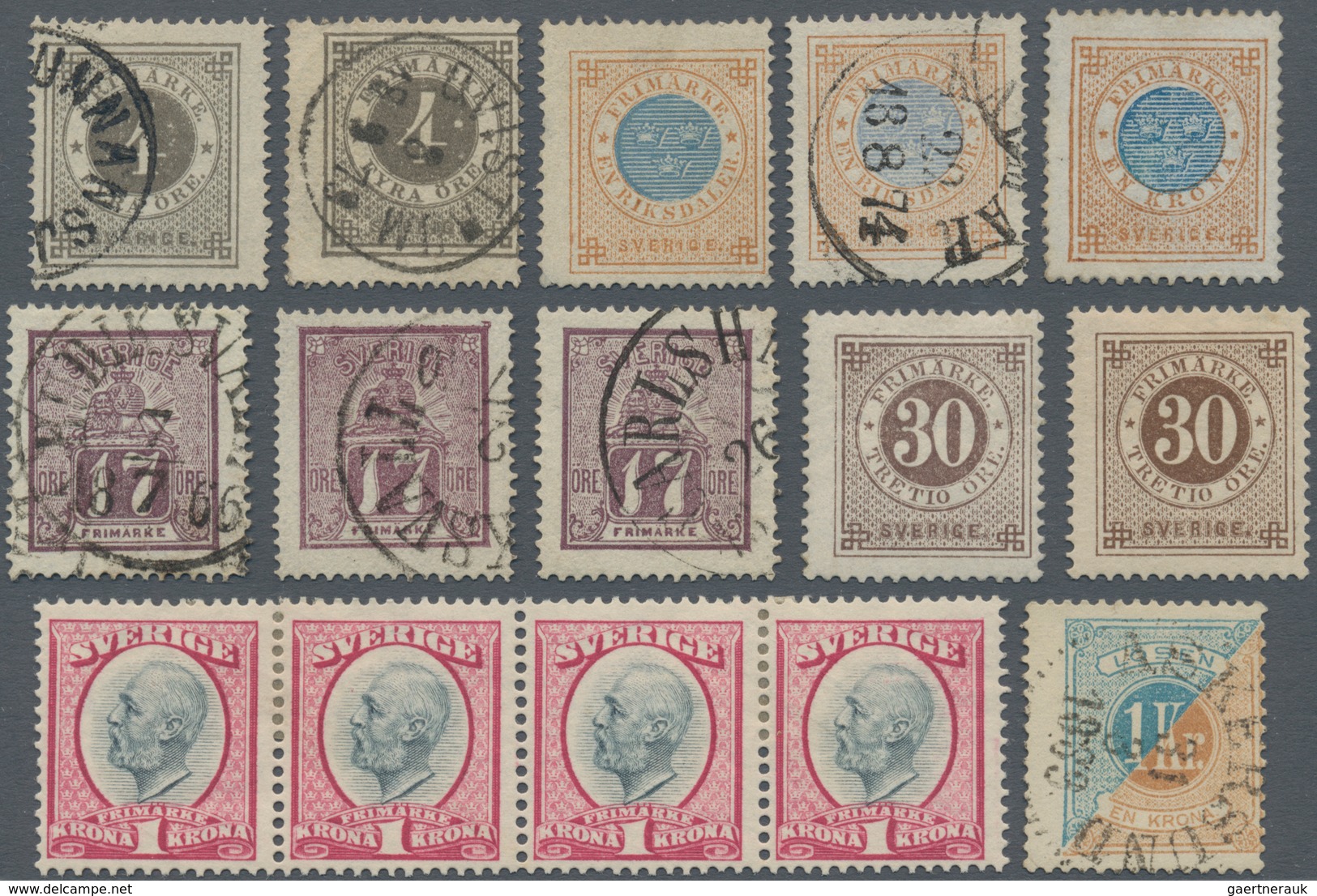 Schweden: 1855/1940 (ca.), Duplicates On Stockcards With A Nice Section Classic Issues Incl. 1855 Co - Lettres & Documents