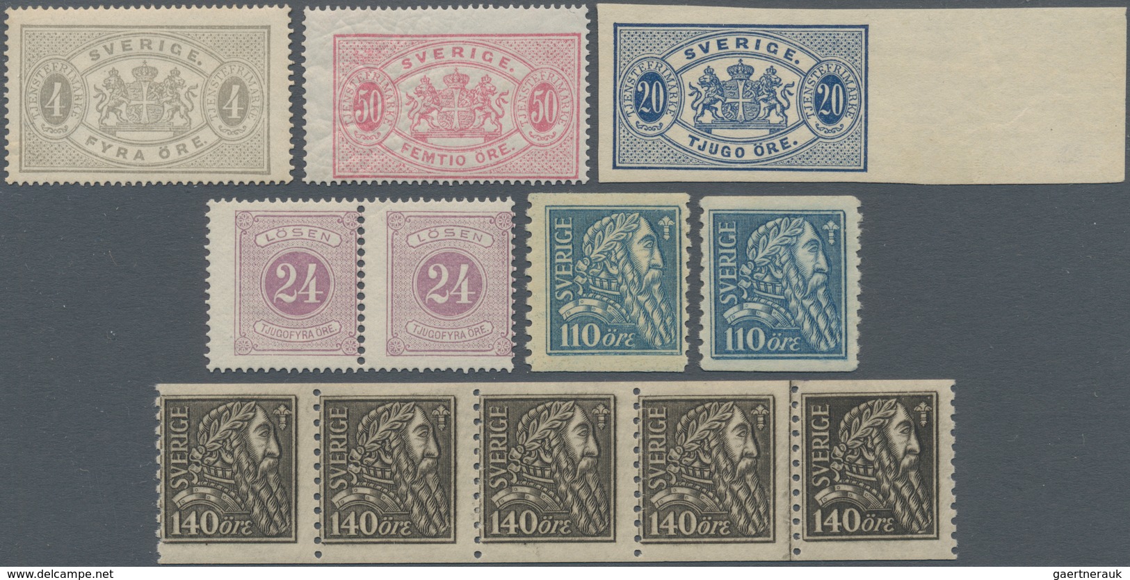 Schweden: 1855/1940 (ca.), Duplicates On Stockcards With A Nice Section Classic Issues Incl. 1855 Co - Lettres & Documents