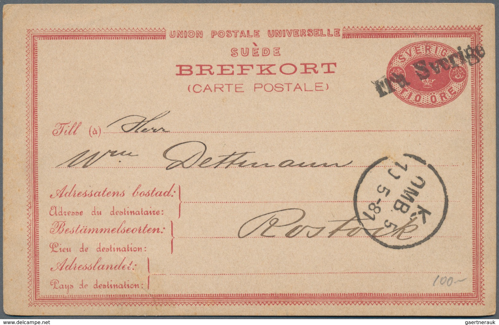 Schweden: 1870-1950's, Group Of 48 Covers, Postcards And Postal Stationery Items Including Attractiv - Lettres & Documents