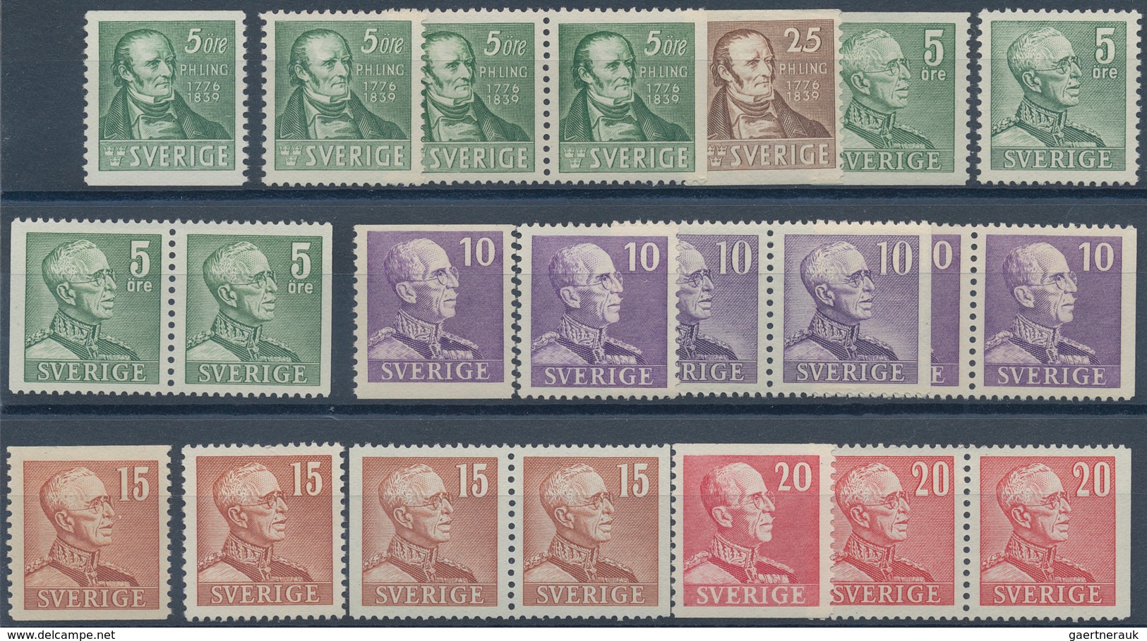 Schweden: 1938/1939, Seven Complete Year Sets 1938 And Six Sets 1939 (only Mi. No. 272 Dr Missing) M - Covers & Documents