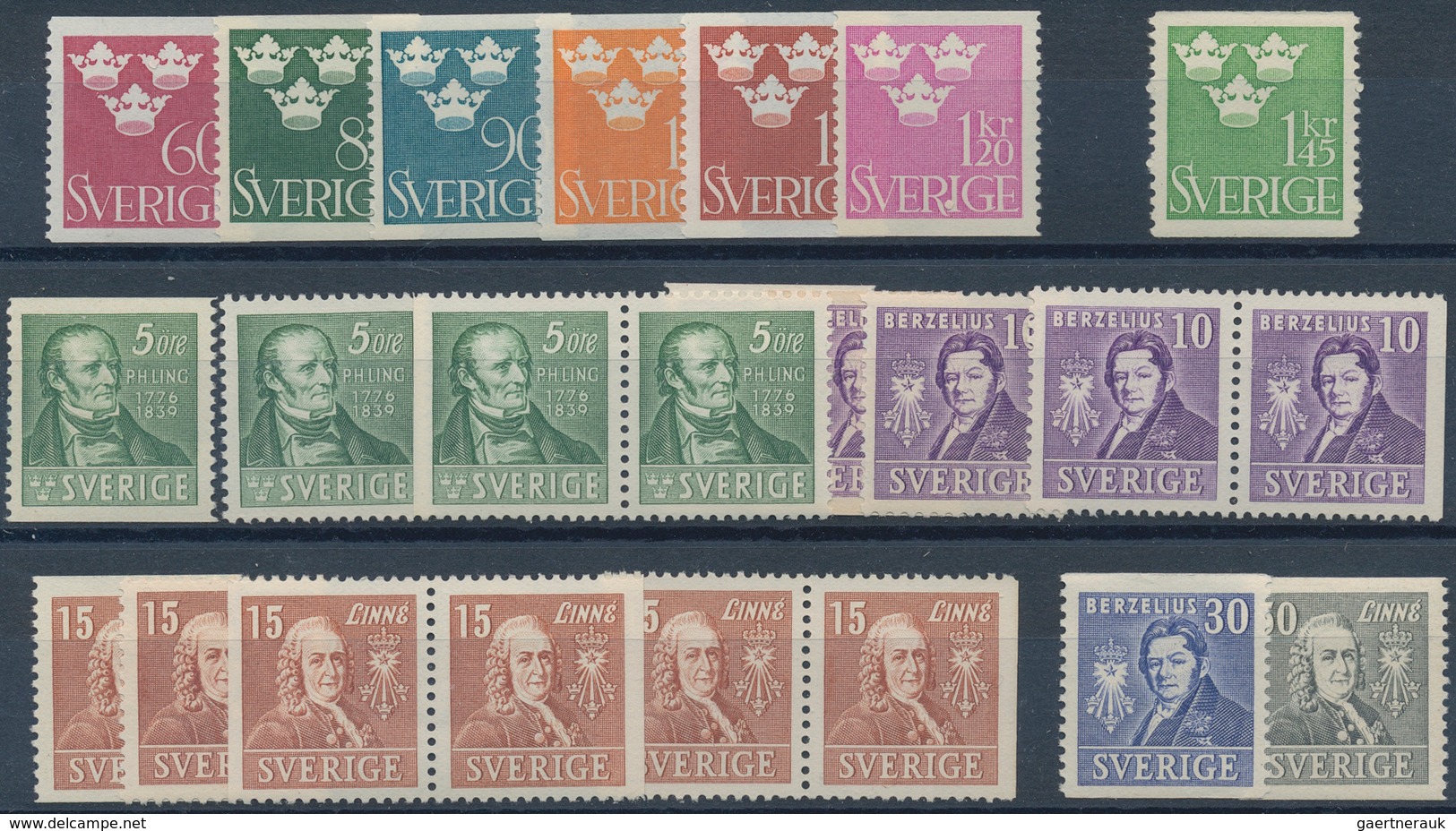 Schweden: 1938/1939, Seven Complete Year Sets 1938 And Six Sets 1939 (only Mi. No. 272 Dr Missing) M - Covers & Documents