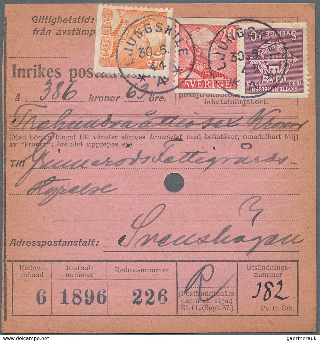 Schweden: 1944, Holding Of Apprx. 600 Money Orders, Showing Various Rates And Attractive Diversity O - Lettres & Documents