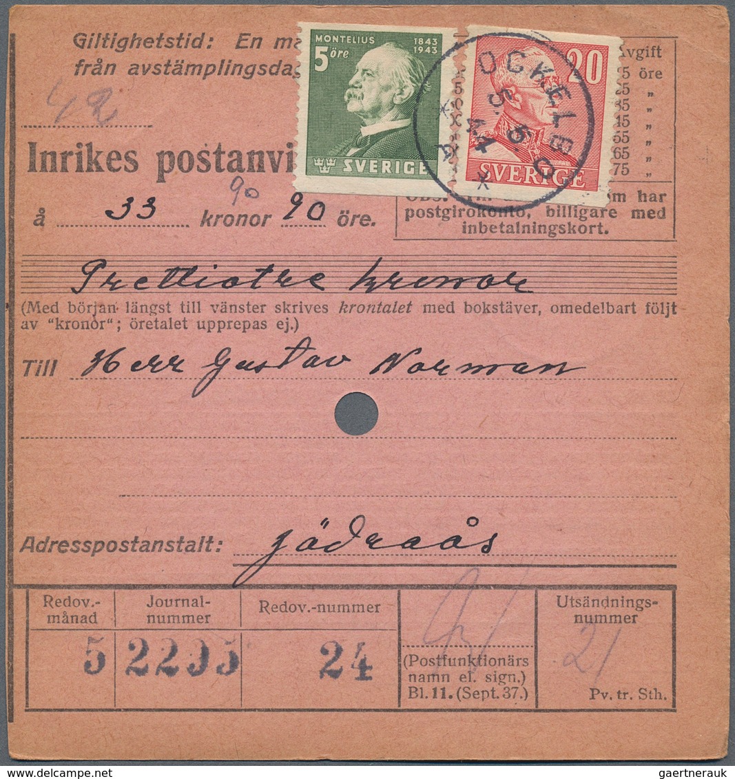 Schweden: 1944, holding of apprx. 600 money orders, showing various rates and attractive diversity o