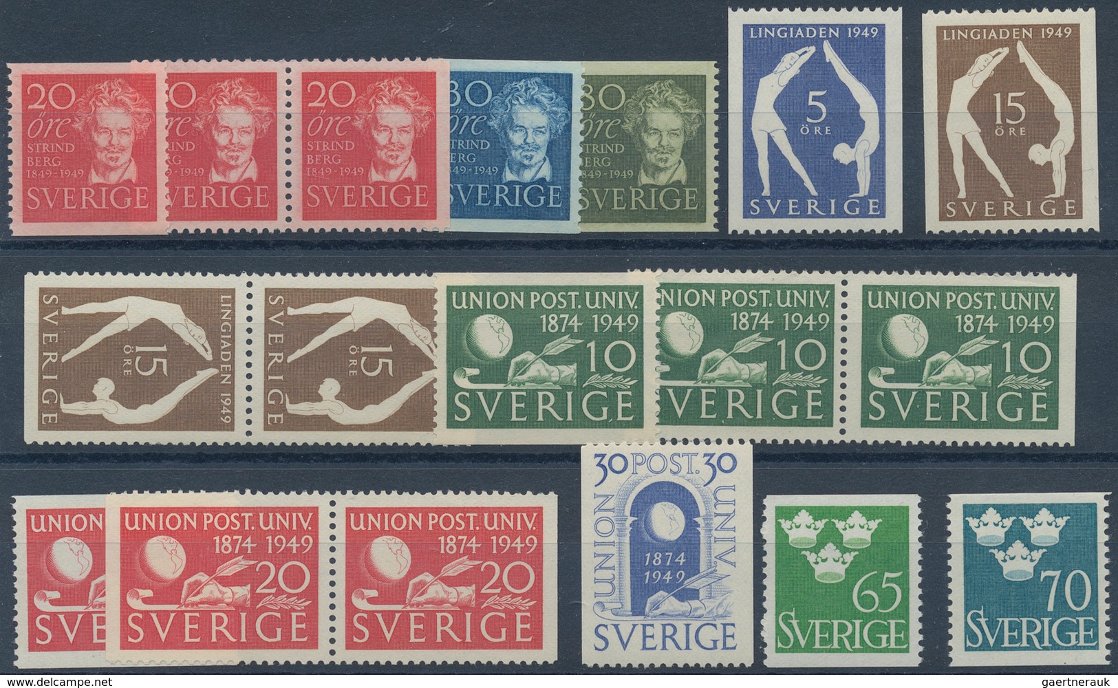 Schweden: 1949, Complete Year Sets Per 200 MNH, Michel 2940,- € - Lettres & Documents