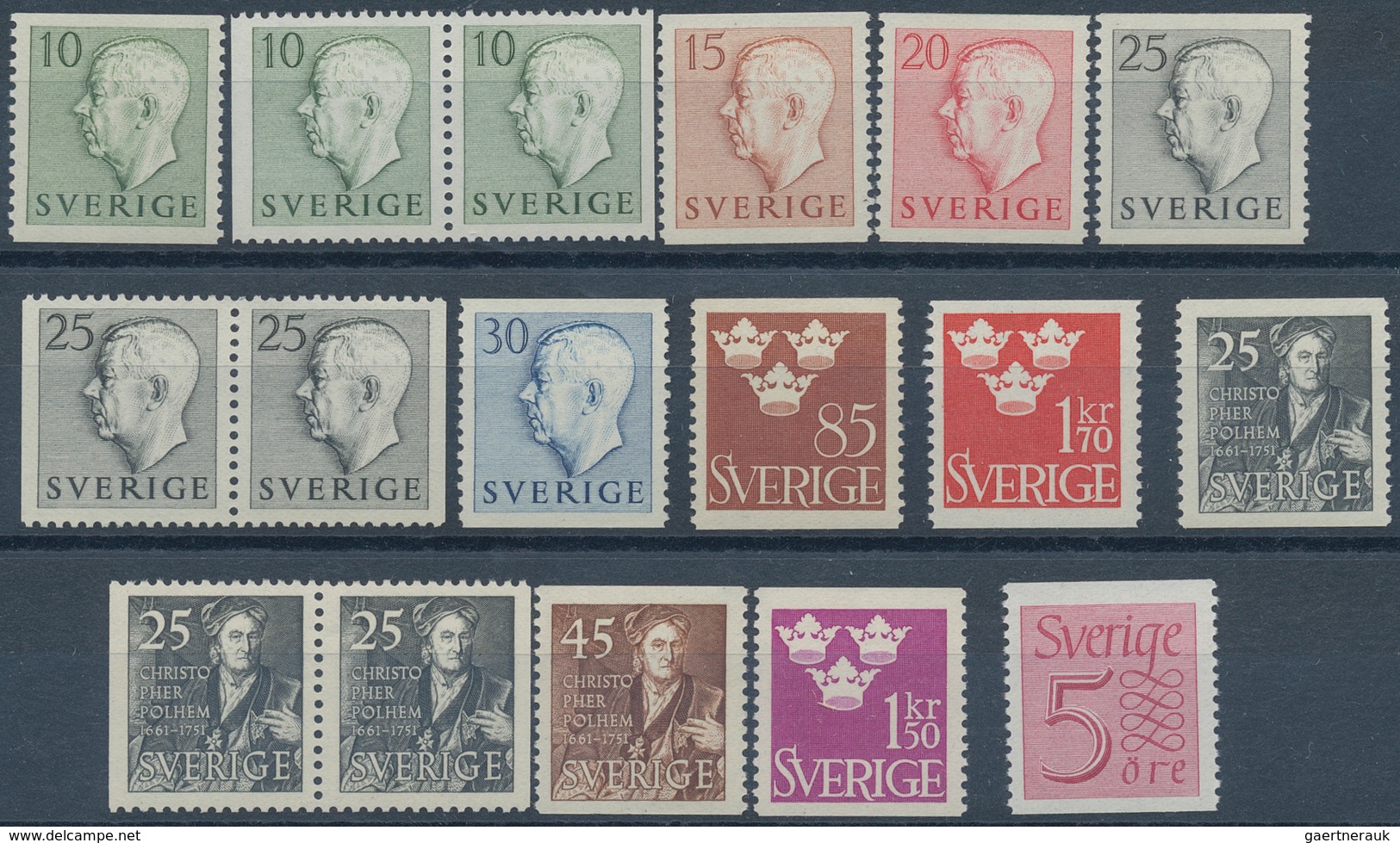 Schweden: 1951, Complete Year Sets Per 200 MNH, Michel 2720,- € - Briefe U. Dokumente