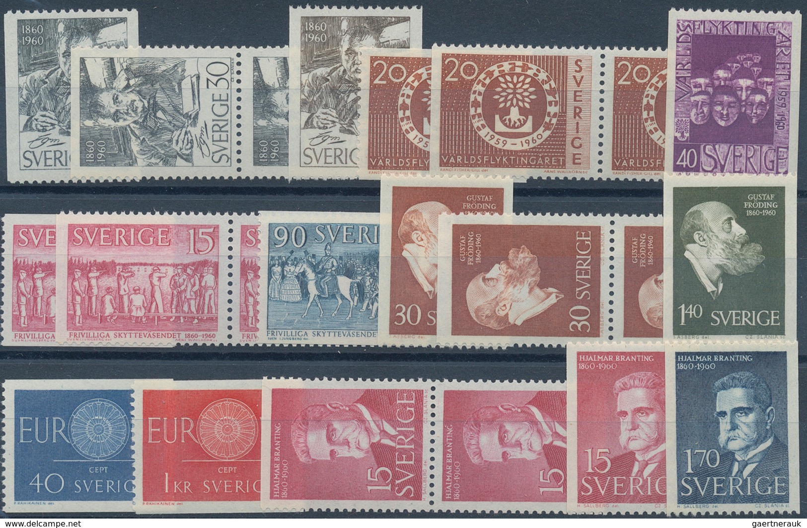 Schweden: 1960/1969, Mostly Complete Year Sets Mint Never Hinged, A Few Perforation Versions Of Defi - Covers & Documents