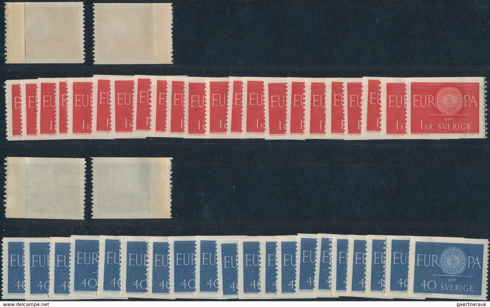 Schweden: 1960; 1980; 1982; 1984, FIXED PAPER WEB (geklebte Papierbahn), Lot Of The Europa-Cept Issu - Brieven En Documenten