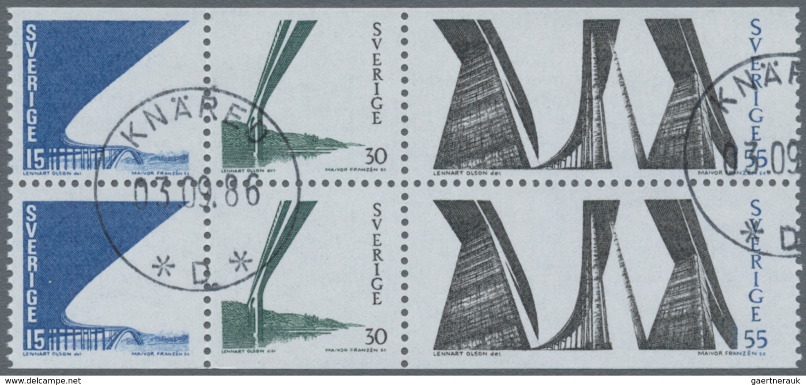 Schweden: 1961/1995, BOOKLET PANES: accumulation with about 2.660 complete booklet panes in 34 types