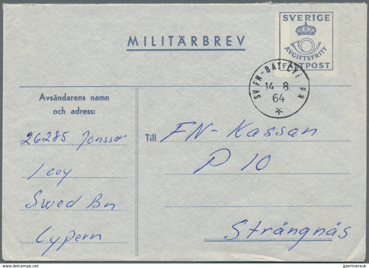 Schweden - Militärpostmarken: 1964/1975, Mainly 1960s, Assortment Of Apprx. 150 Covers/cards/used St - Militärmarken