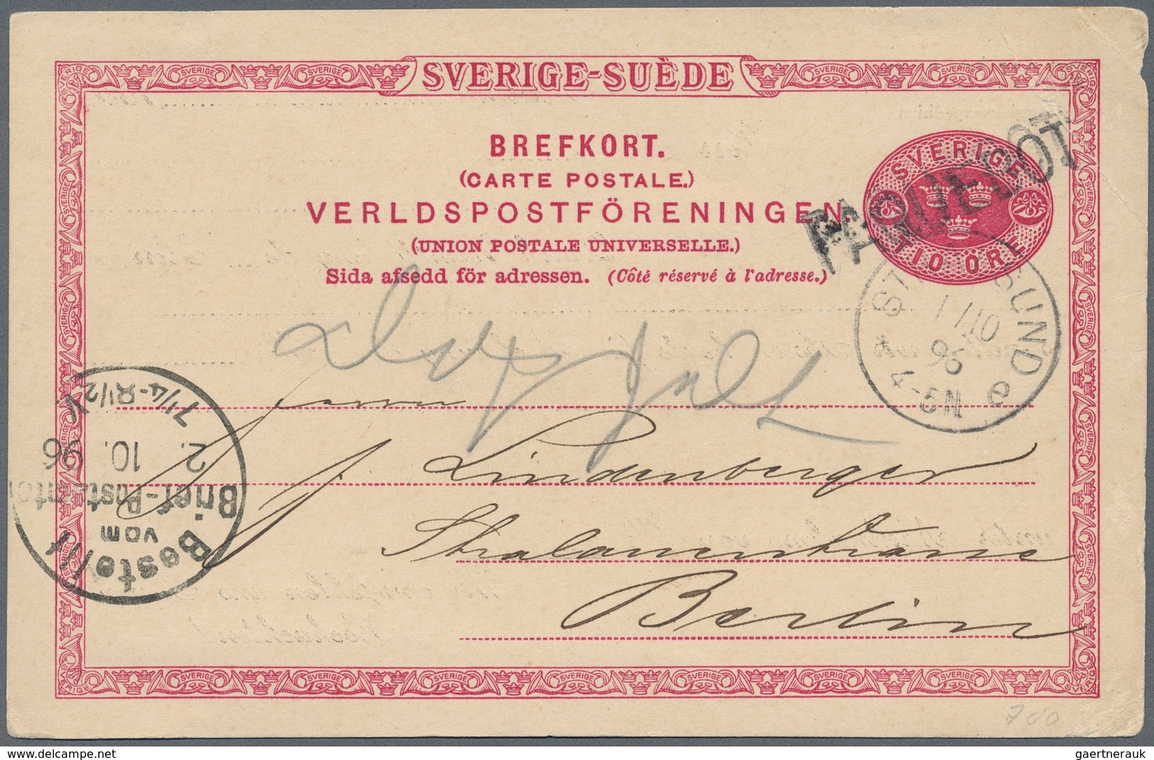 Schweden - Stempel: 1845/1957, Collection of about 36 letters/cards, nearly all with ship-post cance