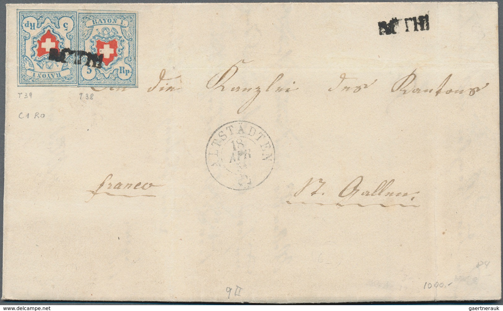 Schweiz: 1836-1854, Sechs Frühe Schweizbriefe, Dabei Ein Vorphilabrief 1836 Von Basel Nach Reims Mit - Collections