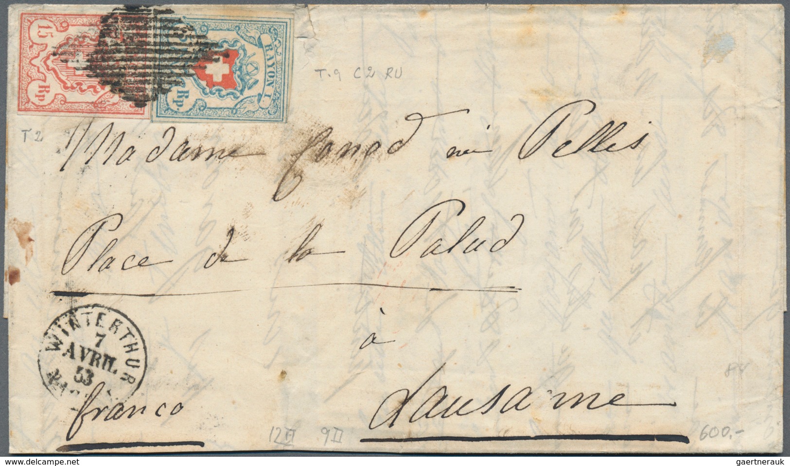 Schweiz: 1836-1854, Sechs Frühe Schweizbriefe, Dabei Ein Vorphilabrief 1836 Von Basel Nach Reims Mit - Collections