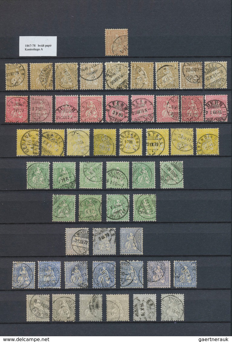 Schweiz: 1850-1908: Umfangreiche, Gestempelte Sammlung Von Mehr Als 1000 Marken, Von Einigen Rayon- - Collections
