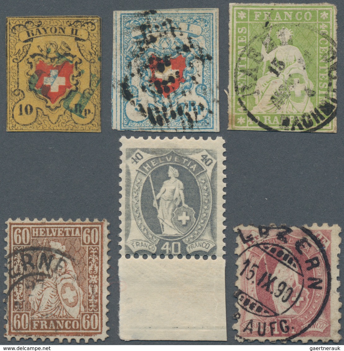 Schweiz: 1850-1959 Ca.: Sammlungsähnliche Partie Von Marken Und Einigen Belegen Im Dicken Steckbuch, - Collections