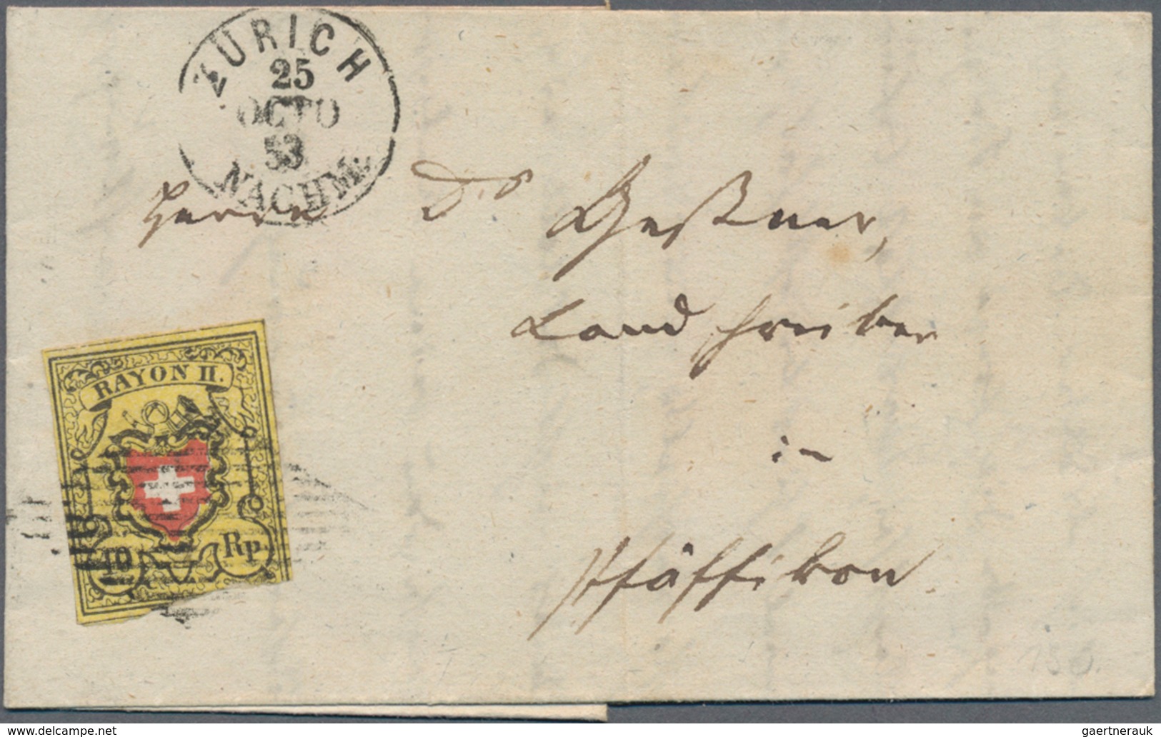 Schweiz: 1852/1900 (ca.), Vielseitiger Posten Von Rund 150 Belegen Ab Rayon Mit Farbfrankatur, Paar - Collections