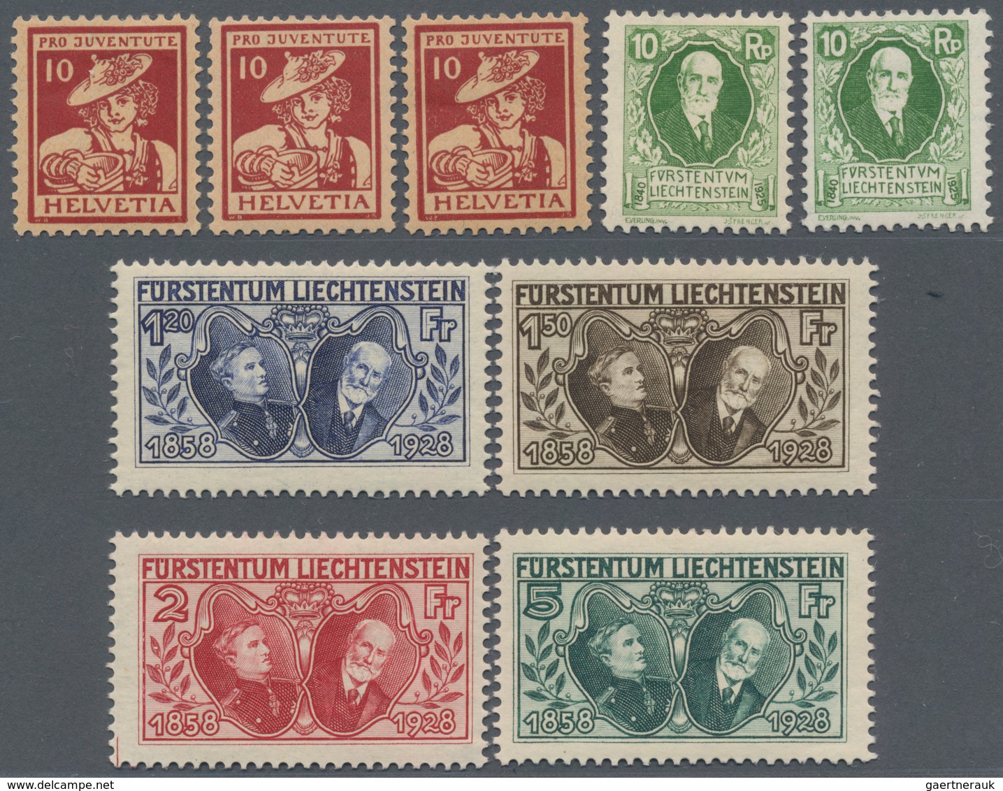 Schweiz: 1854/1928 (ca.), Dubletten Auf Vier Steckkarten Mit Etlichen Besseren Ausgaben U.a. Einige - Collections