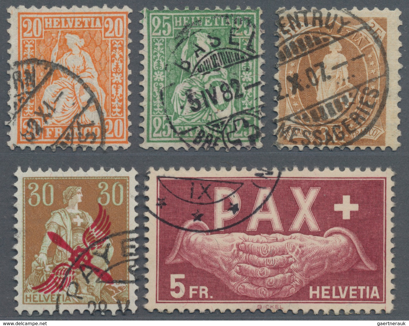 Schweiz: 1862-1990er: Ganz überwiegend Gestempelte Sammlung Plus Dubletten In 4 (Vordruck)alben Und - Collections